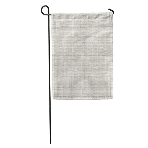 Semtomn Garden Flag Gray Woven Canvas White Abstract Mesh Gauze Pattern Material Carpet Home Yard House Decor Barnner Outdoor Stand 12x18 Inches Flag