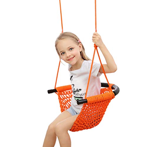 Swingchair Swing Chair for Bedroom Childrens Hammock Chair Childrens Swing Hanging with Woven Mesh Cotton Rope Lace Can Hold 253 Pounds Suitable for Bedroom Outdoor Garden Terrace 2 Years Old