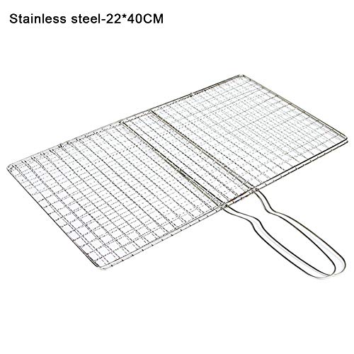Polytree Portable Stainless Steel Electroplating Grill Net Perfect BBQ Grilling Cookware for Indoor and Outdoor Cooking Stainless Steel 22x40cm