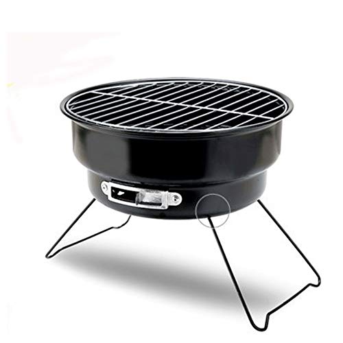 ZXCVB Stainless Steel Outdoor Folding Portable Mini Barbecue Charcoal Stainless Steel Net Grill Round Oven Small Barbecue Suitable for 1-3 People