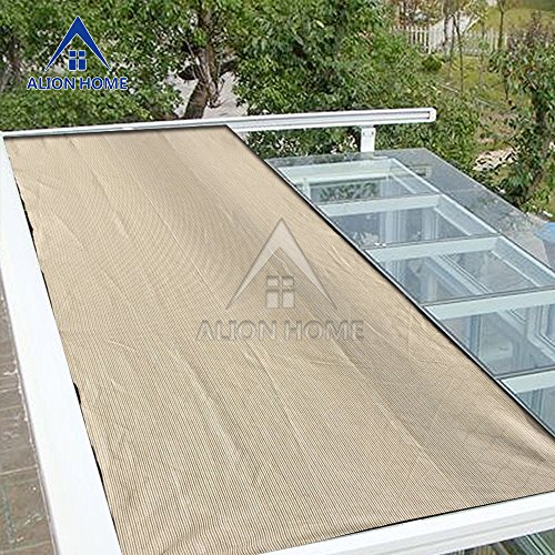 Alion Home Lock-stitch Knitted Uv Sun Block Shade Cloth Patio Cover Screen Banha Beige 6x 20