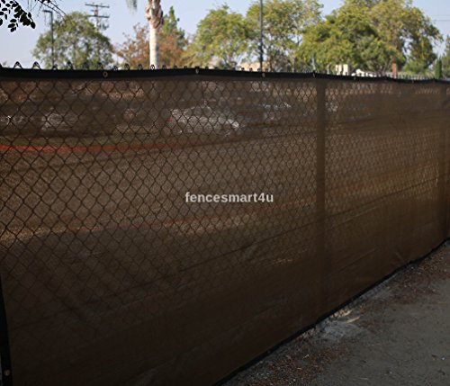 4 X 25 Brown UV Rated 85 Blockage Fence Privacy Screen Windscreen Shade Cover Fabric Mesh Tarp WGrommets 145gsm