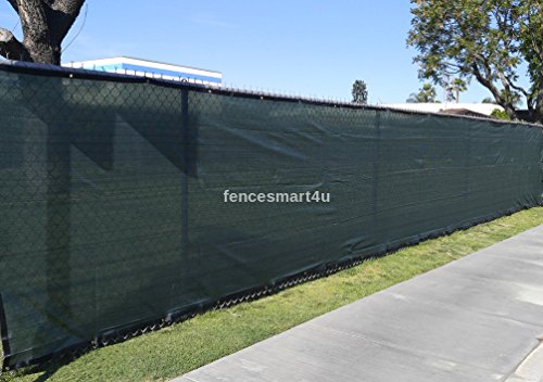 4 X 25 Dark Green UV Rated 85 Blockage Fence Privacy Screen Windscreen Shade Cover Fabric Mesh Tarp WGrommets 145gsm