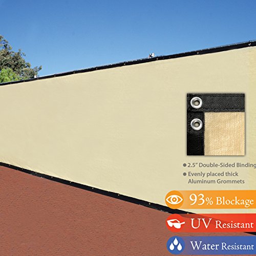 6 X 50 3rd Gen Tan Beige Fence Privacy Screen Windscreen Shade Fabric Mesh Tarp aluminum Grommets