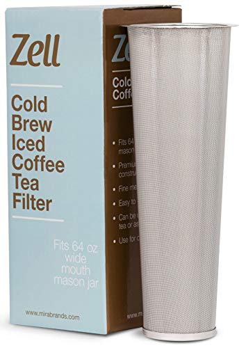 Cold Brew Coffee Maker Iced Coffee Tea Maker Infuser for Mason Jars  Durable Fine Mesh Stainless Steel Coffee Maker Filter Stainless Steel - Tapered Fits 64 oz Wide Mouth Mason Jars