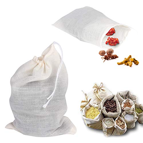 Eokeanon 15Pack Reusable Soup Bags Cheesecloth Bags for Straining Reusable Cold Brew Coffee Cheese Cloths Strainer Coffee Tea Brew Bags 100 Natural Cotton Fine Mesh Filter Bags 4x 6 15PCS