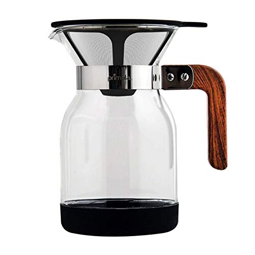 Primula Park Set with Permanent Reusable Removable Ultra Fine Micro Mesh Stainless Steel Filter Coffee Dripper Pour Over Maker Brewer Pot Borosilicate Glass Easy to Use and Clean 36 oz
