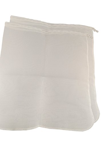 Spot on Products Reusable Fine Mesh Filter Bags 2 Pack Breathable Washable Hygienic Nylon with Draw Strings Best for Straining Nut Milk  Brewing Needs Complete with Label Stickers 12 x 14 Inch