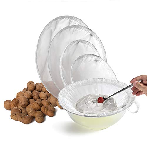 TENRAI Nut Milk Bag Multiple Usage Reusable Food Strainer - Fine Mesh Nylon Almond Milk Bags - Cold Brew CoffeeYogurt FilterRing 5 Sizes 100 Micron