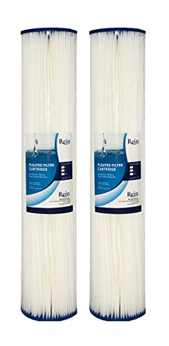 IPW Industries Inc Pack of 2 - Whole House 20 x 45 Big Blue Pleated Polyester Sediment Filter Replacement Cartridge 30 Micron - Compatible with Pentek R30-20BB
