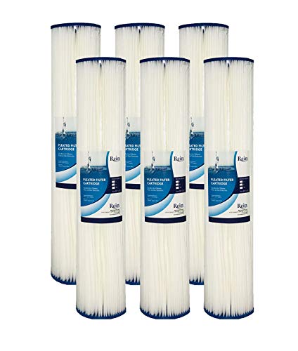 IPW Industries Inc Pack of 6 - Whole House 20 x 45 Big Blue Pleated Polyester Sediment Filter Replacement Cartridge 30 Micron - Compatible with Pentek R30-20BB