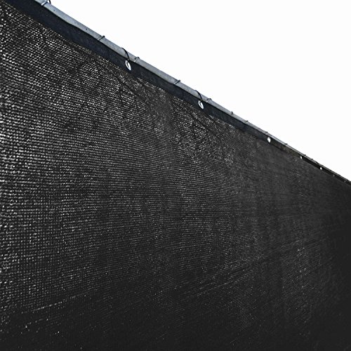 Aleko 4 X 25 Feet Black Fence Privacy Screen Outdoor Backyard Fencing Privacy Windscreen Shade Cover Mesh Fabric