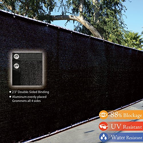 Fence4ever 4 X 50 3rd Gen Black Fence Privacy Screen Windscreen Shade Fabric Mesh Tarp aluminum Grommets