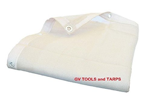 6 X 30 White MESH Screen Shade TARP with Grommets Finished Size Approx 56 x 296