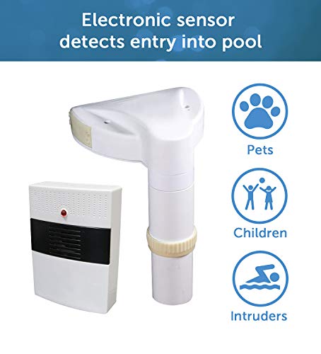 SpaLabs Pool Alarm - Universal Pool Safety Alarm for Above Ground and Inground Swimming Pools - Controlled with Remote Receiver Using Electronic Monitoring System for Kids and Pets