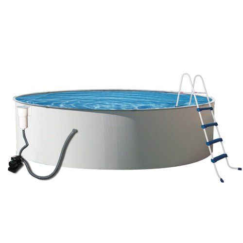 Blue Wave Presto Metal Wall Swimming Pool Package 12-Feet Round and 52-Inch Deep