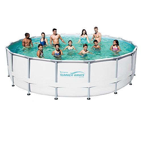 Polygroup PRO Series 18 ft Round 52 in Deep Metal Frame Swimming Pool Package