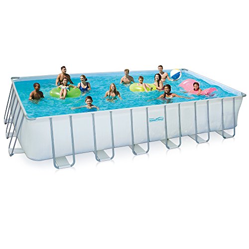 Summer Waves Rectangular Metal Frame Swimming Pool Package 12 x 24