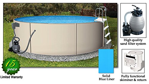 Blue Wave Round Blue Laggon Pool Package - 15 Ft X 52 Inch