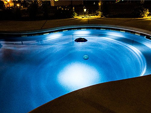 In-Ground Above Ground Swimming Pool LED Floating Light w Bluetooth Speaker