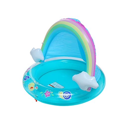 Novania Childrens Swimming Ring Summer Rainbow Splash Shade Inflatable Pool Childrens Rectangular Family Pool Swimming Center Family Inflatable Pool