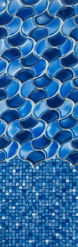 Waves of Poseidon 25 Gauge Oval Swimming Pool Liners with Universal Gasket Set 12 X 24 Oval