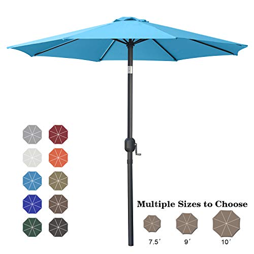 ABCCANOPY 9 Patio Umbrella Table Market Umbrella with Push Button Tilt for Garden Deck Backyard and Pool 6 Ribs 13ColorsSky Blue