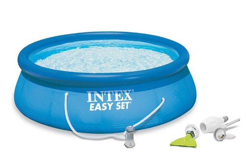 Intex 15 x 48 Easy Set Swimming Pool Kit w 1000 GPH Filter Pump Skooba Vac