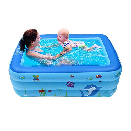 shamoluotuo Inflatable Pool Colorful Kiddie Paddling for Family Kids Water Play Fun in Summer Swimming Pool Babies Toddlers Adult Large Fast Set Teens Multiple Uses 59IN51IN Small