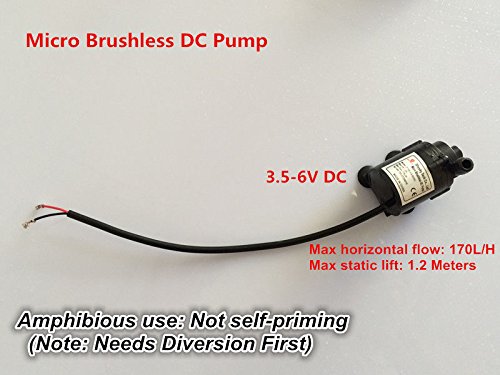 FidgetFidget Micro 35-6V DC Brushless Small Water Pump Submersible Motor Pump 12M 170LH