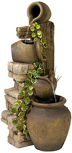 Three Rustic Jugs Cascading Fountain