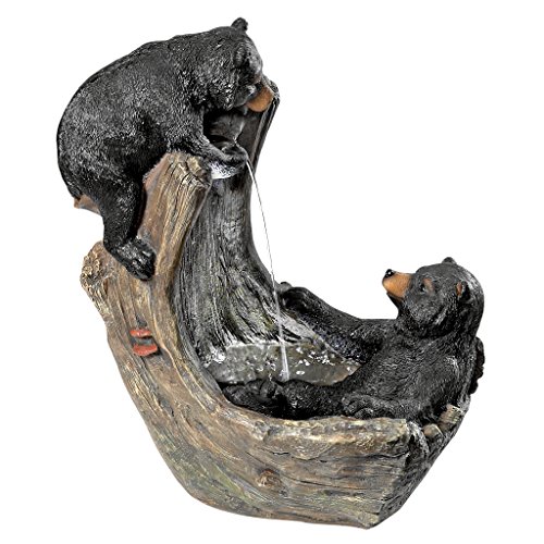 Design Toscano Bathing Black Bear Cubs Cascading Garden Fountain