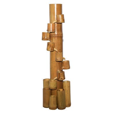 Garden Patio Decor Water Fountain Outdoor Natural Finish Tan Cascading Eco-friendly Fountain Bamboo Assembled