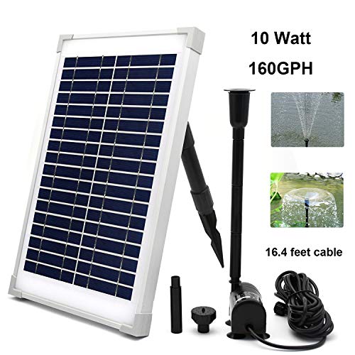 ECO-WORTHY Solar Fountain Water Pump Kit 10W Solar Panel Submersible Powered Pump for Small Pond Garden Decoration Pool Birdbath