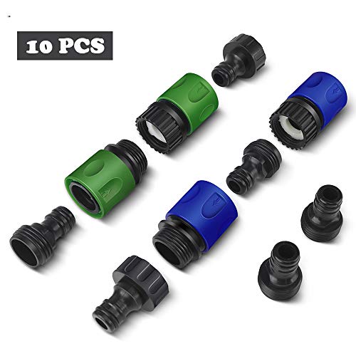 Tearcam Garden Hose Quick Connect Plastic Fitting Water Hose Connectors 34 inch 10pcs