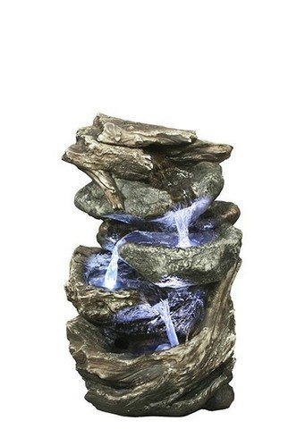 Hi-Line Gift 79465 Log Stone Waterfall Fountain with LED