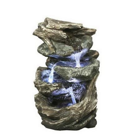Hi-Line Gift Ltd Fiber and Resin Log and Stone Waterfall Fountain