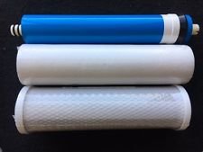 HYDRO LOGIC STEALTH RO100 COMPATIBLE THREE FILTER PACK-100 GPD RO MEMBRANE CARBON SEDIMENT FILTER by CFS