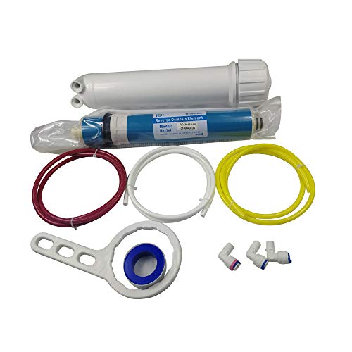 Huining Reverse Osmosis Membrane 100GPD-18122012 RO Membrane Housing Kit with 14 Quick ConnectorCheck ValveWater PepeWrench Whole Set for Residential Household Hospital Water Filtration System