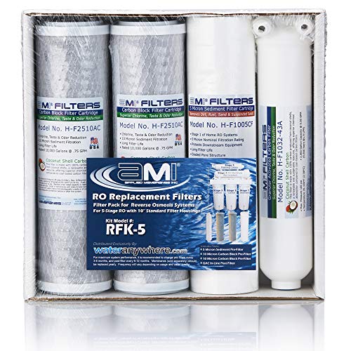 Reverse Osmosis Filter Replacement  Pre Post Filter Complete RO Filter Set  For 5 Stage Reverse Osmosis Water Filtration Systems  Applied Membranes Inc