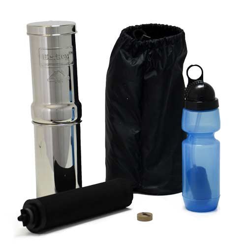 Go Berkey Kit -includes Stainless Steel Portable Water Filter System With Sport Berkey Water Bottle filter Included