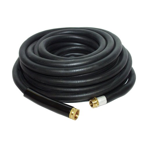 Apache 98108809  34 x 100 Industrial Rubber Water Hose Assembly with Male x Female Garden Hose Thread Fittings