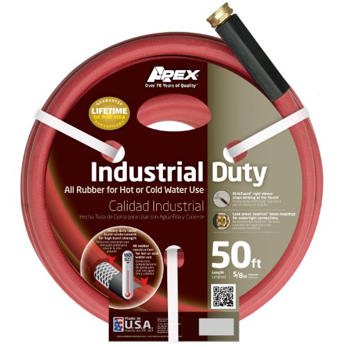 Apex 8695-50 Commercial All Rubber Hot Water Hose Red 58-Inch by 50-Feet