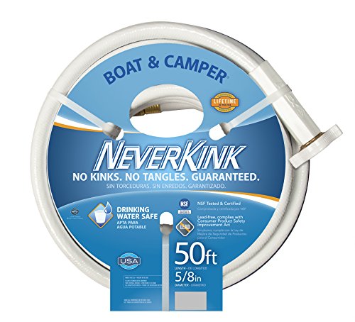 NeverKink 8612-50 Boat and Camper Hose Drinking Water Safe  58-Inch-by-50-Foot