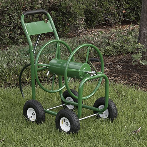 ARKSEN Garden Water Hose Reel Cart 300 FT Outdoor Heavy Duty Yard Planting w Basket Green