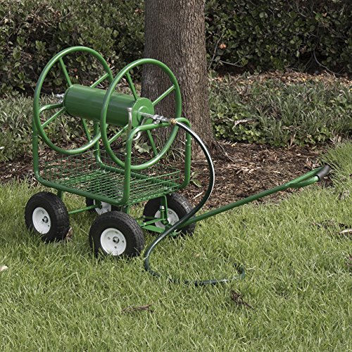 ARKSEN Water Hose Reel Cart 400 ft Capacity Garden Basket with Easy Turn Handle