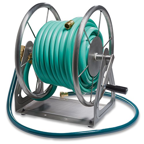 Liberty Garden Products 703-S2 3-In-1 200-Foot Capacity Multi-Purpose Steel Garden Hose Reel Stainless