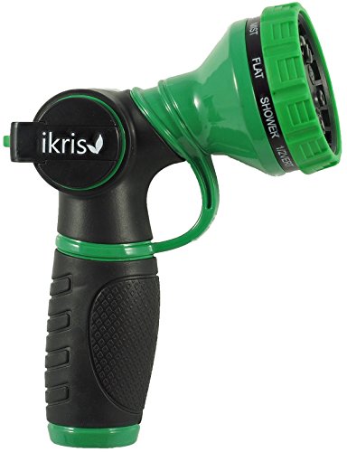 ikris Garden Hose Nozzle 10-Pattern Metal No-Squeeze Sprayer