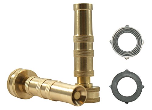 Heavy Duty Solid Brass Twist Hose Nozzle Sprayer With 2 Extra Washers