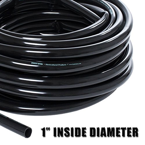 Hydrofarm Vinyl Black Tubing Hydroponic Irrigation Flexible Hose Grow Supply 5 - 1&quot Inside Diameter